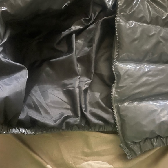 Shiny Gray Puffer Jacket - Picture 3 of 3